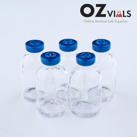 30ml Glass Vials Moulded 36x63mm Rubbers and Lid Combo u/s