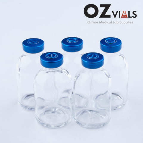 50ml Glass Vials Moulded 41x70mm Rubbers and Lid Combo u/s