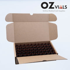 10ml Glass Vials Amber 22x50mm Rubbers and Lid Combo