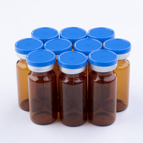 10ml Glass Vials Amber 22x50mm Rubbers and Lid Combo