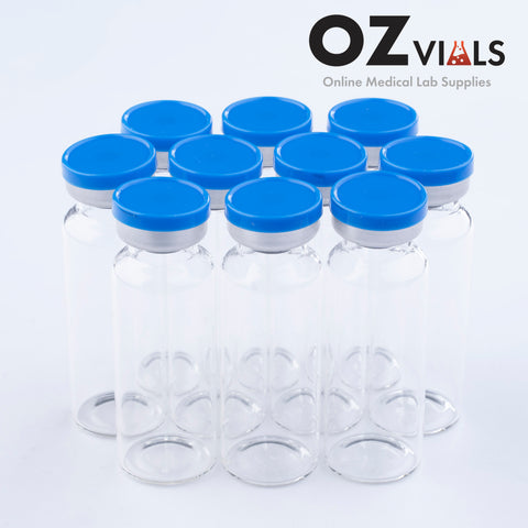 20ml Glass Vials 24x65mm Rubbers and Lid Combo u/s