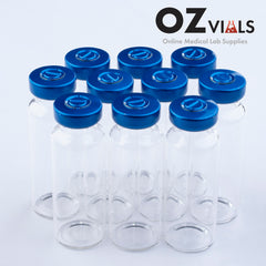 Tray of 20ml Glass Vials 24x65mm Rubbers and Lid Combo