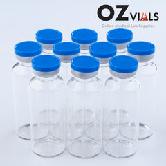 30ml Glass Vials Tubular 24x65mm Rubbers and Lid Combo u/s