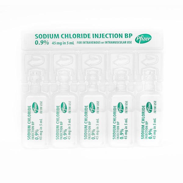5 x Sodium Chloride 0.9% 5ml Ampoules Pfizer
