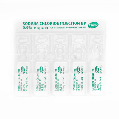 5 x Sodium Chloride 0.9% 5ml Ampoules Pfizer