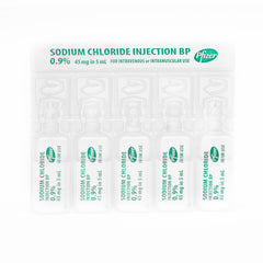 5 x Sodium Chloride 0.9% 5ml Ampoules Pfizer