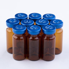 10ml Glass Vials Amber 22x50mm Rubbers and Lid Combo u/s