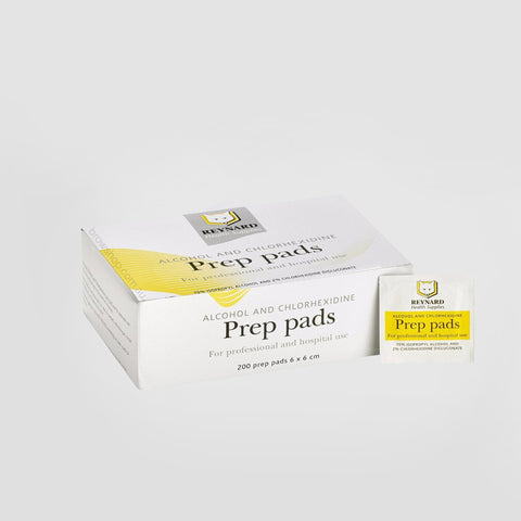 Reynard Isopropyl Alcohol 70% Chlorhexidine Prep pads Swabs 6 x 6cm 200 per Box