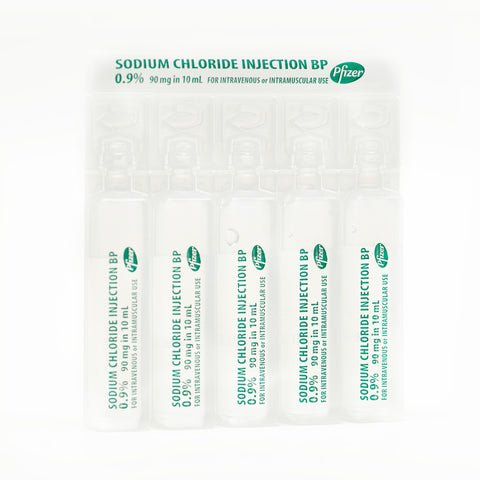 5 x Sodium Chloride 0.9% 10ml Ampoules Pfizer