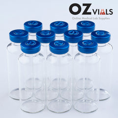 Tray of 30ml Glass Vials Tubular 24x65mm Rubbers and Lid Combo