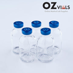 Tray of 30ml Glass Vials Moulded 36x63mm Rubbers and Lid Combo
