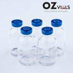 Tray of 50ml Glass Vials Moulded 41x70mm Rubbers and Lid Combo