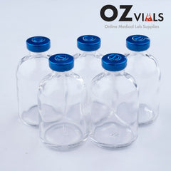 50ml Glass Vials Moulded 41x70mm Rubbers and Lid Combo s/s