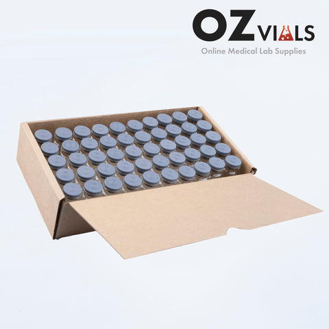 10ml Glass Vials 22x49.7mm Rubbers and Lid Combo s/s