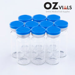 10ml Glass Vials 22x49.7mm Rubbers and Lid Combo u/s