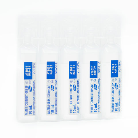 5 x Sterile Water 10ml Ampoules Pfizer