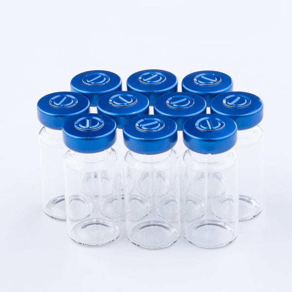 10ml Glass Vials 22x49.7mm Rubbers and Lid Combo u/s