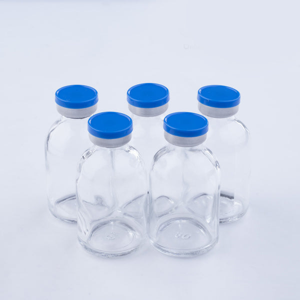 30ml Glass Vials Moulded 36x63mm Rubbers and Lid Combo u/s